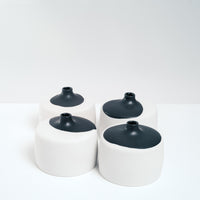 Watanabe Thoki ceramic square vases, Japanese  design, hand crafted in Japan