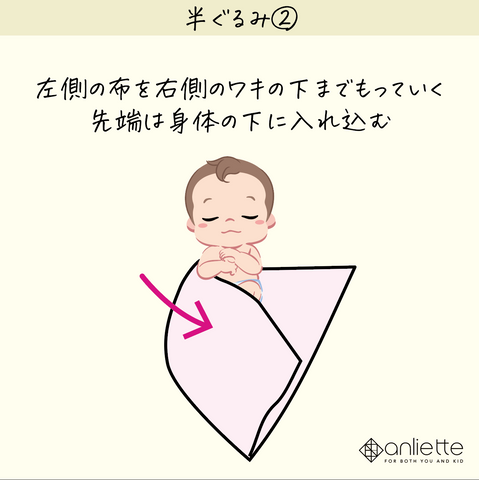 赤ちゃんの寝かしつけに便利なおくるみ