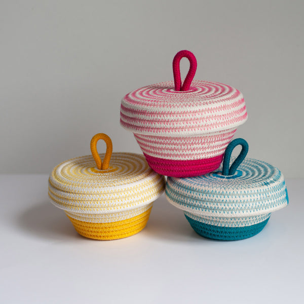 Petite Lidded Basket - Summer