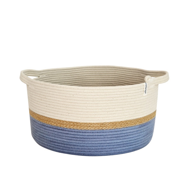 Handle Basket - Jute & Blue-Grey