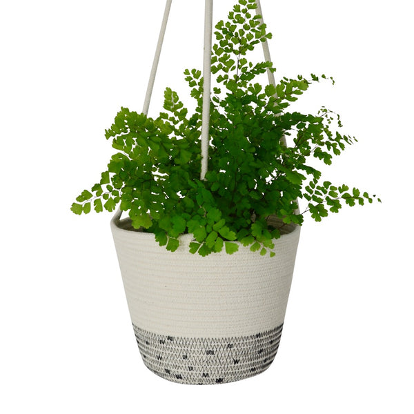 Hanging Planter - Stitched Polka Dot