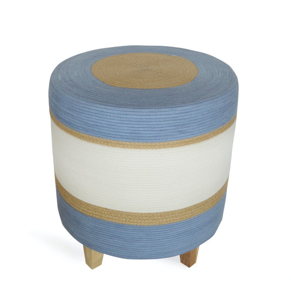 Ottoman - Jute & Blue-Grey