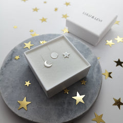 Lulu & Levi sun, moon and stars sterling silver stud earrings