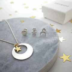 Lulu & Levi sun, moon and stars sterling silver necklace
