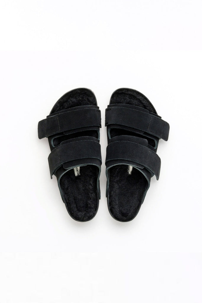 Birkenstock 1774 x Tekla Shearling-Lined Suede Clogs Black | BDC