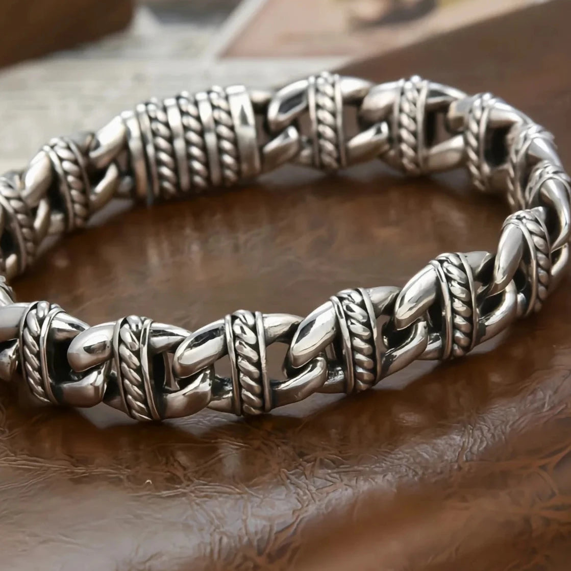 925 Sterling Silver Classic Retro Style Bracelet