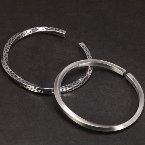 999 Thai Silver Twisted Cuff Bangles For Men And Women - Two Styles