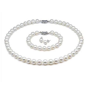 pearl necklace earring bracelet set