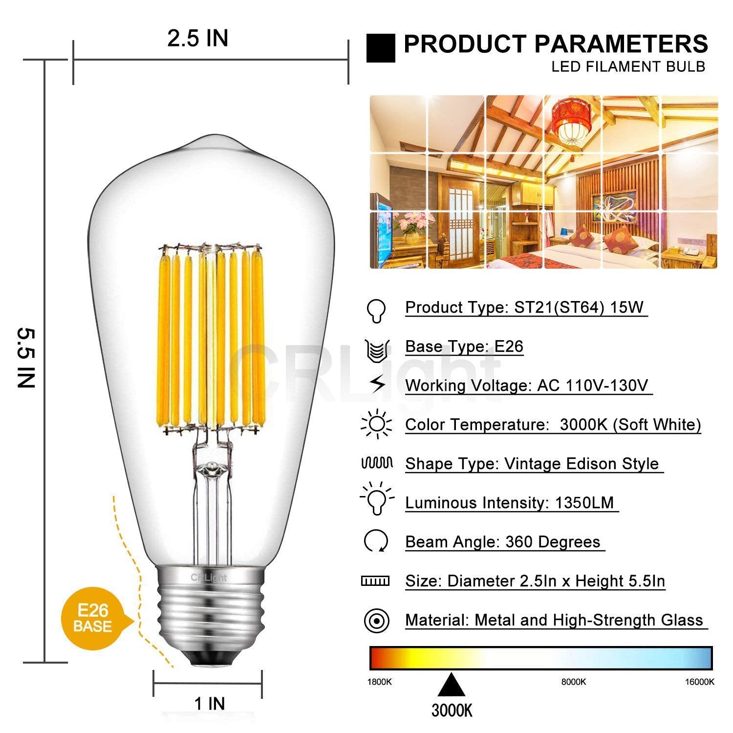 ge led edison 5 watt 440 lumens