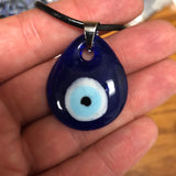 Evil Eye Glass Circle Necklace