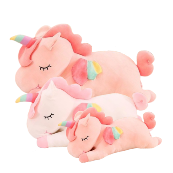 giant pink stuffed unicorn