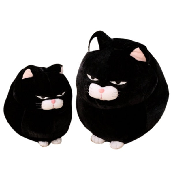 fat black cat stuffed animal