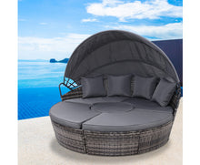 Load image into Gallery viewer, Gardeon Outdoor Lounge Setting Sofa Patio Furniture Wicker Garden Rattan Set Day Bed Grey