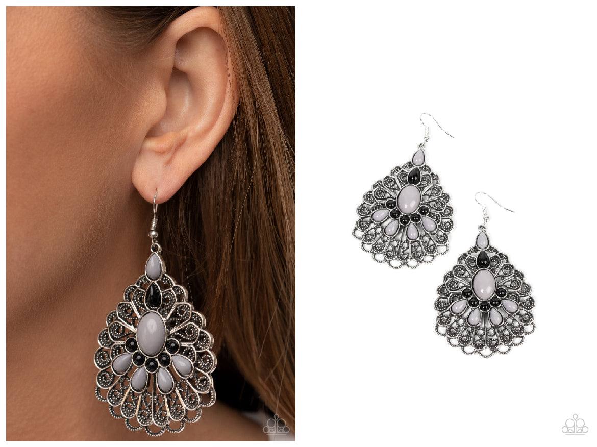 Peacock Prance - Silver Earring