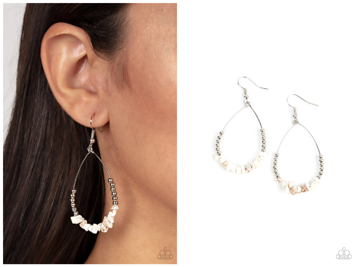 Come Out of Your SHALE - White Earring