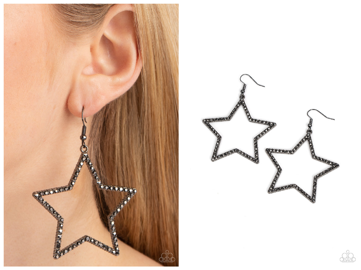 Supernova Sparkle - Black Earring