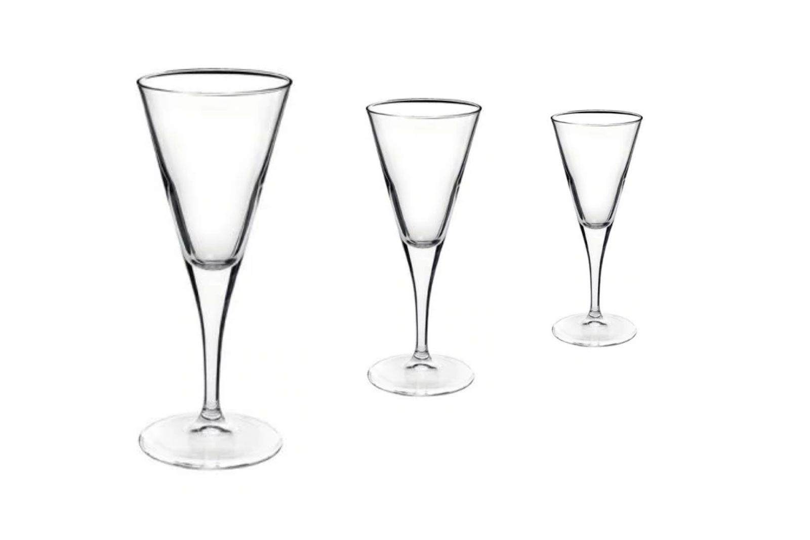 Three Ypsilon wine glasses