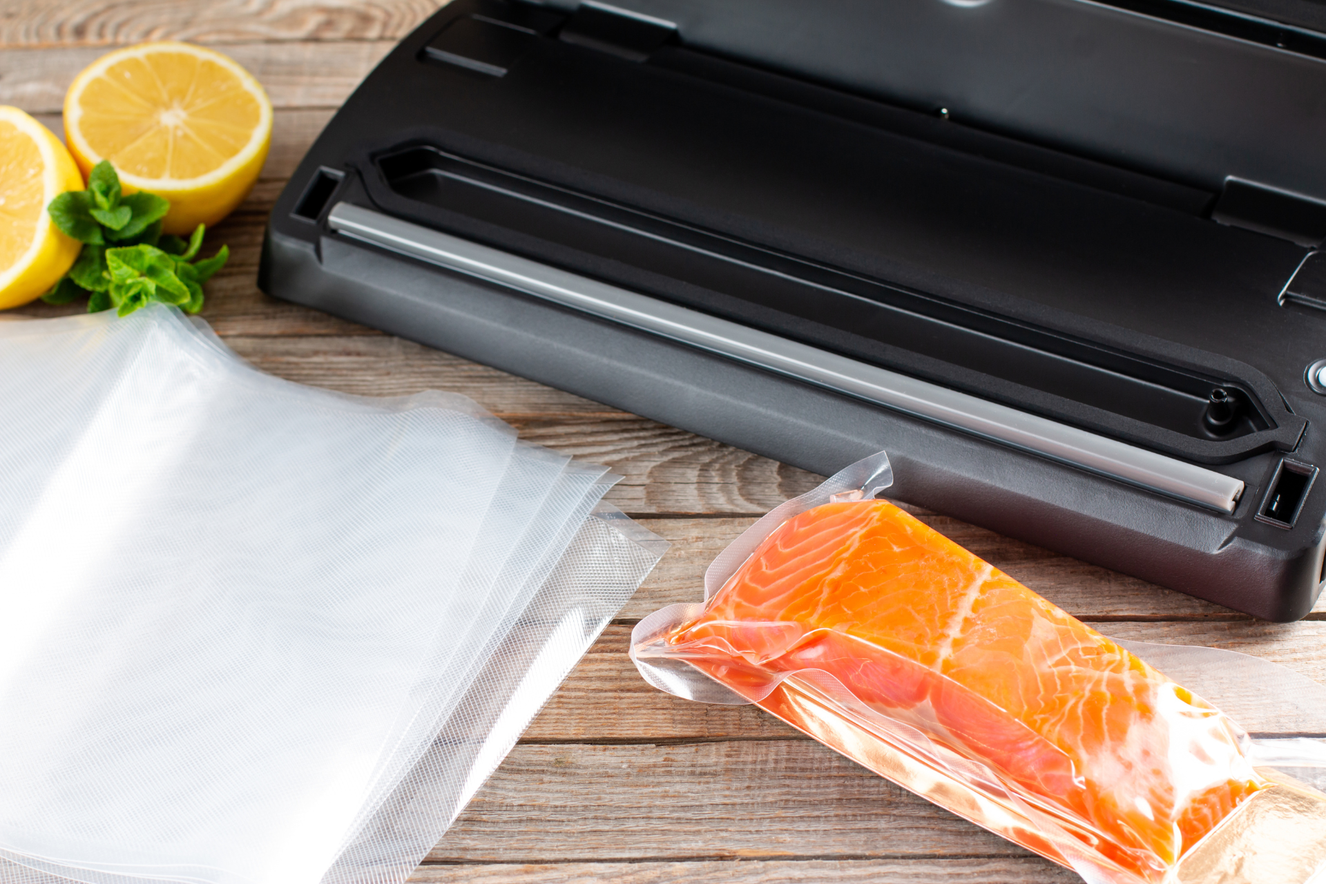 Cuisinart One-Touch Vacuum Sealer and a fresh piece of salmon