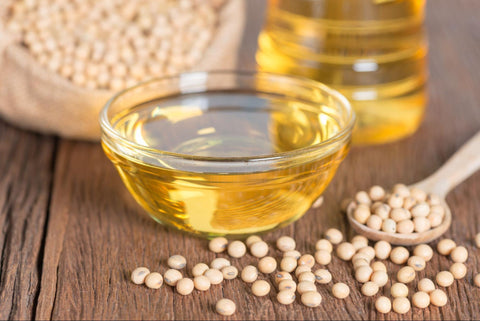 Closeup of soybean oil