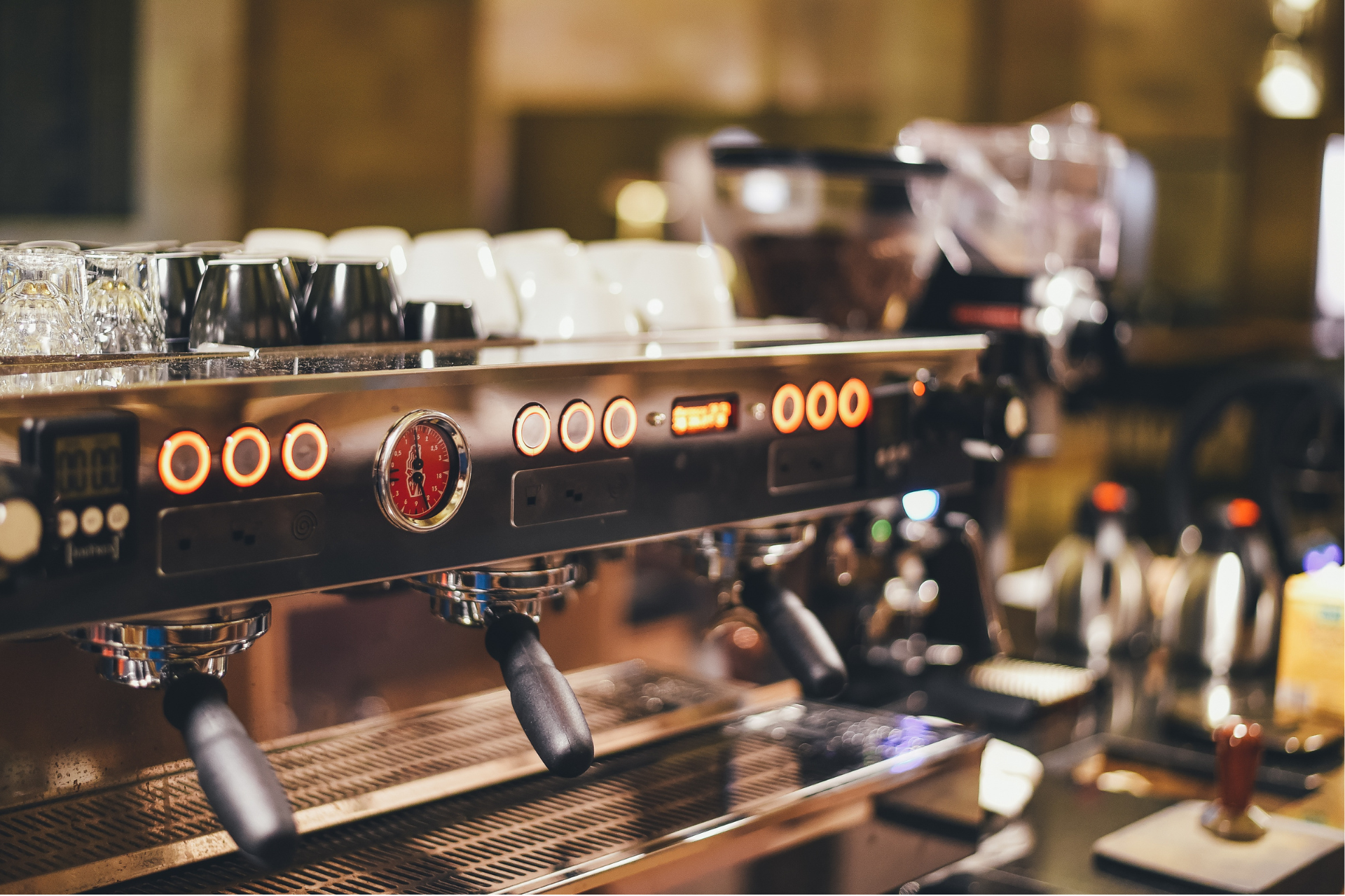 a closeup of an espresso machine