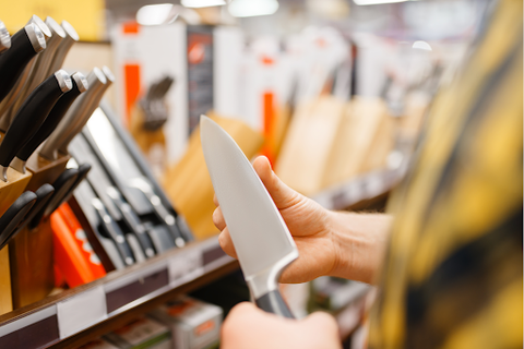 a person knife shopping