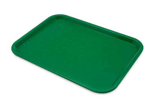 SEUNMUK 8 Pack 12 x 16 inch Plastic Fast Food Trays, Scratch-Resistant Green Cafeteria Tray, Fast Food Serving Trays for School, Cafeteria