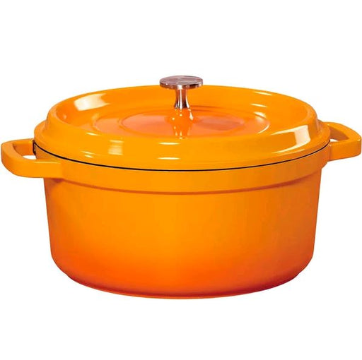 GET Heiss 2.5 Qt. Cobalt Blue Enamel Coated Cast Aluminum Round Dutch Oven  with Lid CA-011-CB/BK/CC