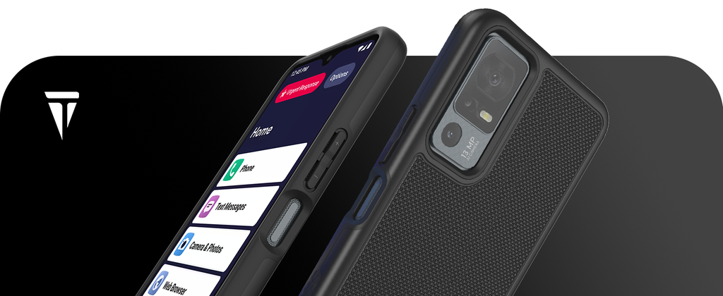 Matte Black TUDIA MergeGrip Phone case for Lively Jitterbug Smart4 cellphone for senior citizens