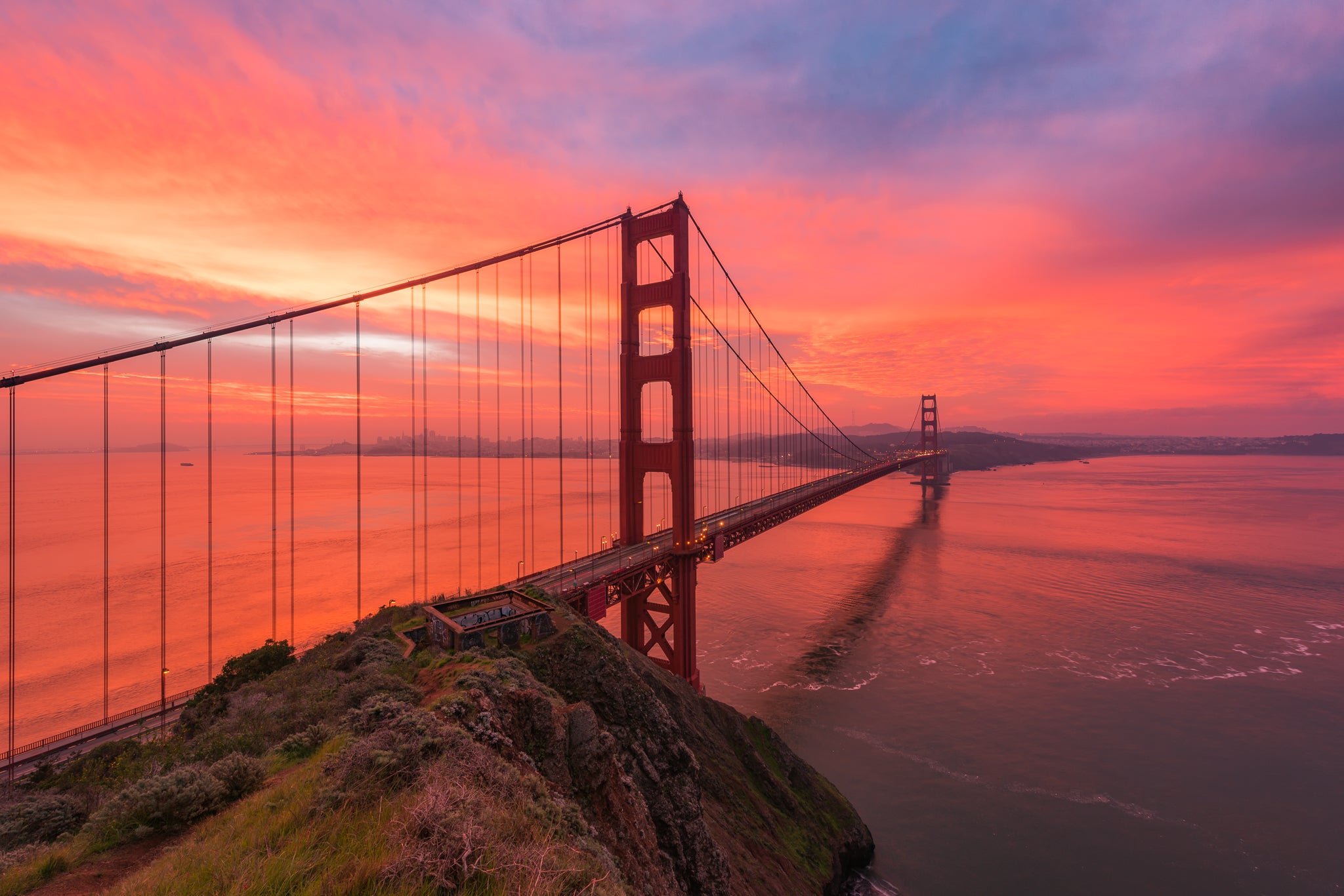 Golden Gate Bridge Sunrise Battery Spencer 2017 Getty Photography