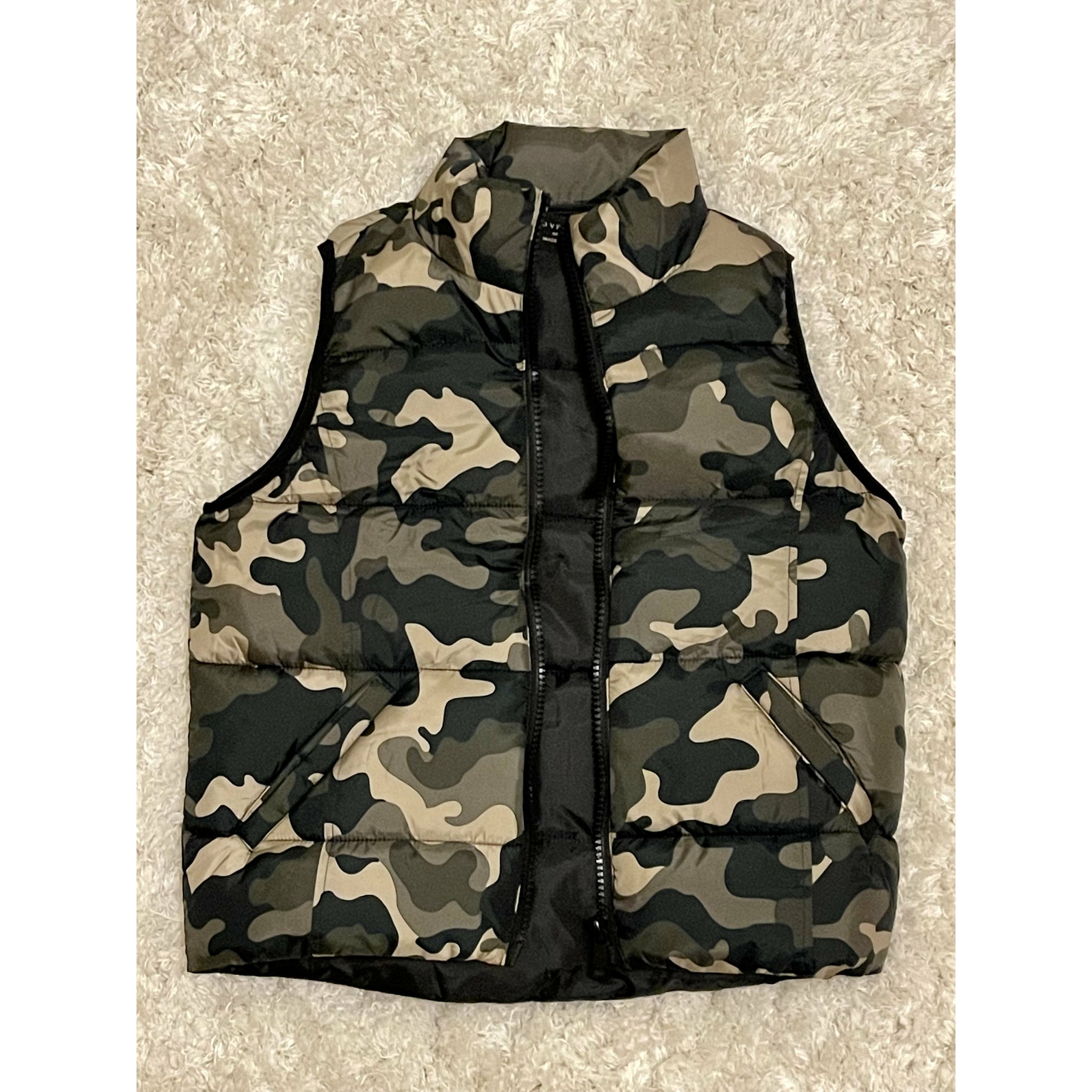 camouflage puffer vest