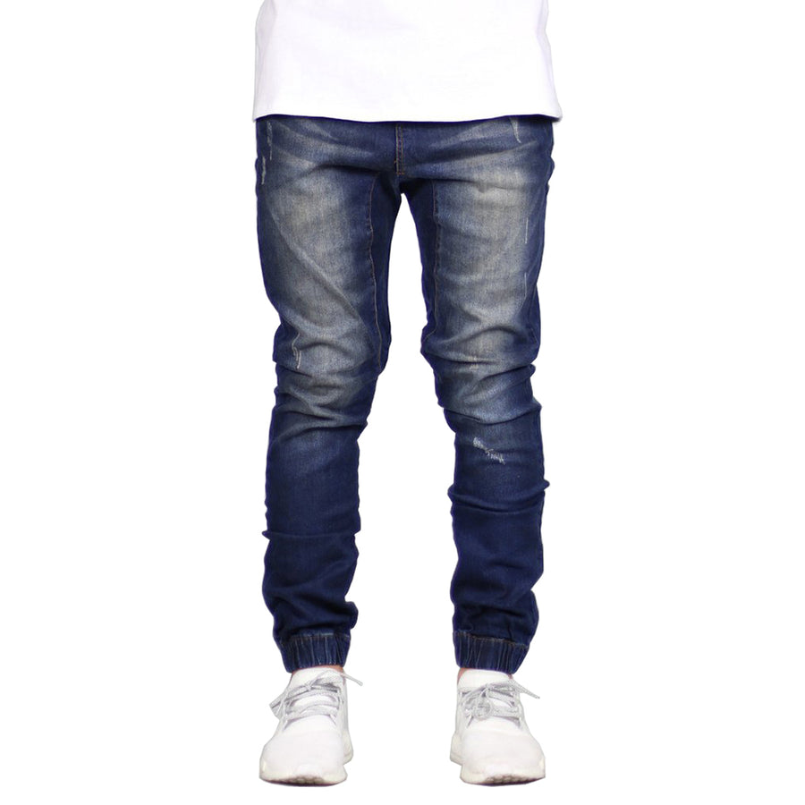 stretch denim joggers