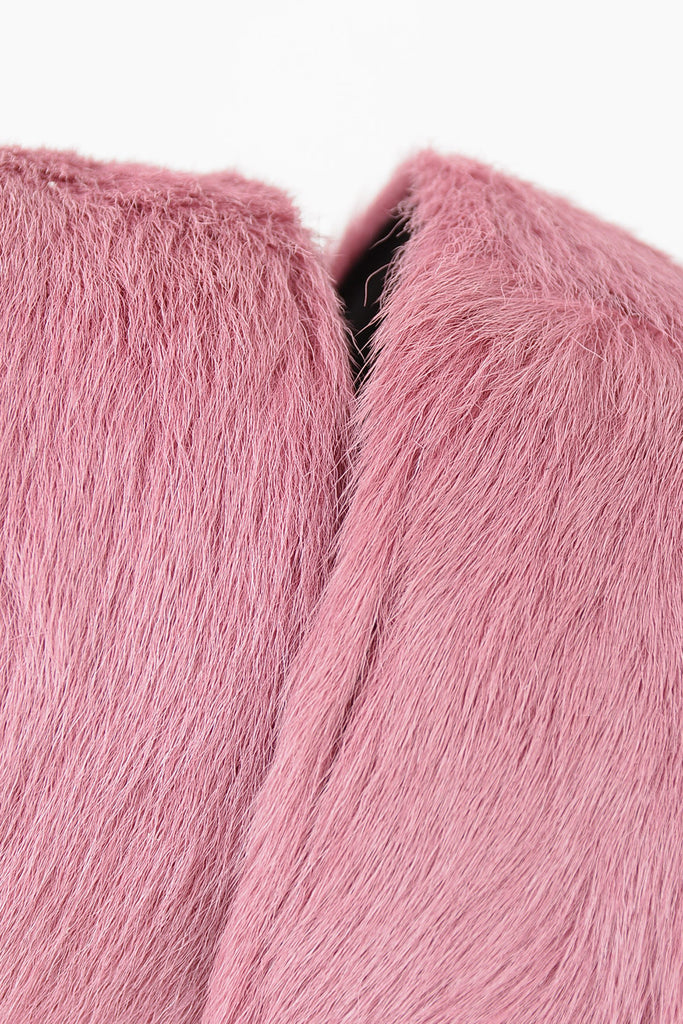 prada pink fur belt