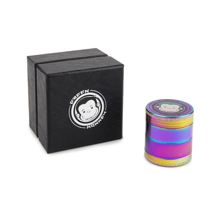 Green Monkey Rainbow Finish Rolling Tray & Grinder Kit