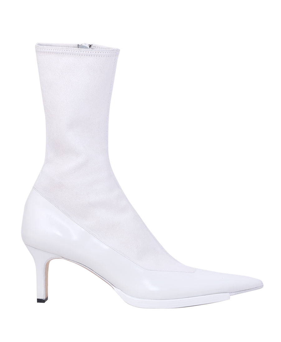 WOMENS CUT OFF SOLE BOOTS / WHITE