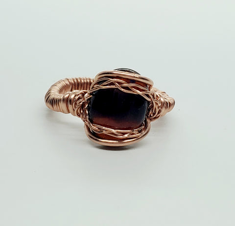 Red Rutilated Quartz Copper Ring Size 8 – The Sacred Dimension
