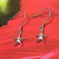 Pretty Hawaiian Starfish Earring, Sterling Silver Star Fish Dangle Earring, E4006 Birthday Wife Mom Girl Valentine Gift, Island Jewelry