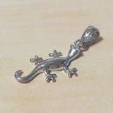 Pretty Hawaiian Gecko Necklace, Sterling Silver Gecko Lizard Charm Pendant, N2007 Birthday Valentine Wife Mom Girl Boy Gift, Island Jewelry