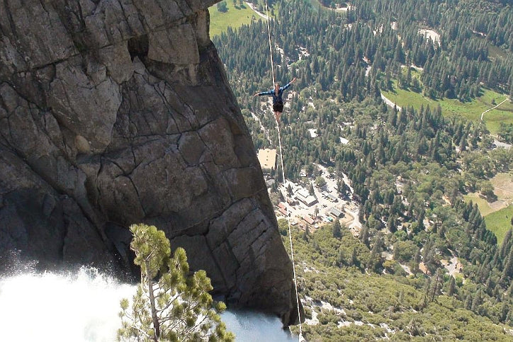 Eric above the valley on the Yosemite Falls Highline