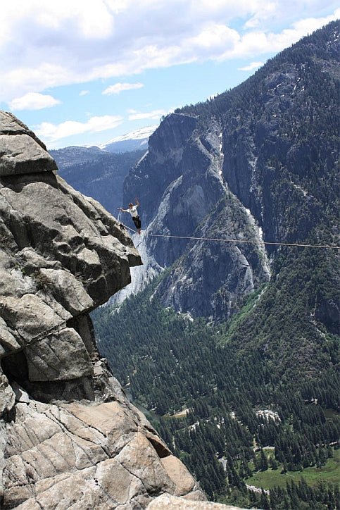Soaking in the exposure on the Yosemite Falls Highline