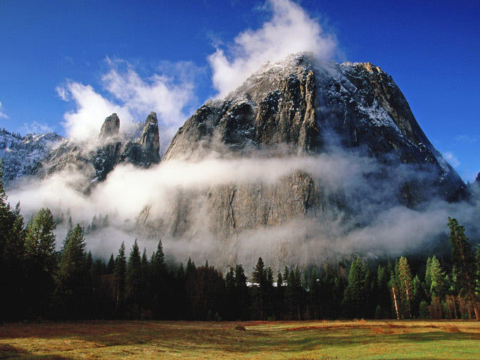 A spectacular view of Cathedral Spires at Yosemite National Park
