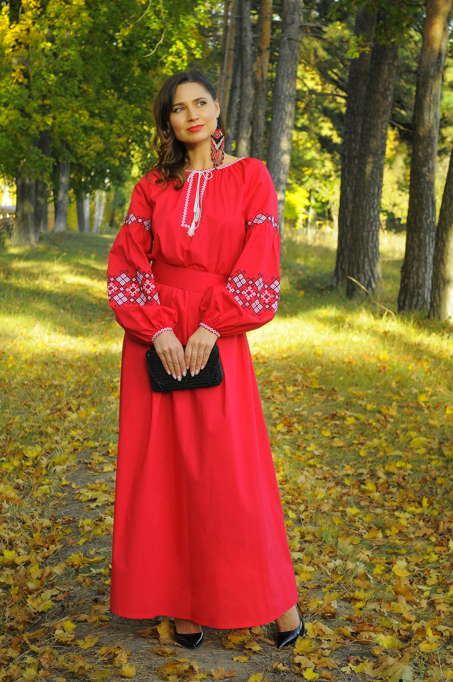 Ukrainian Vyshyvanka Red Dress – Vyshyvanka by Masik Valeriy