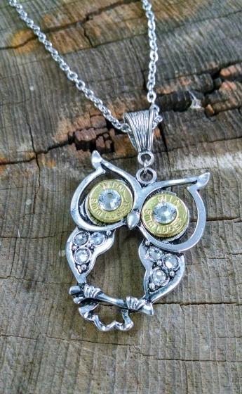 9MM Silver Owl Necklace