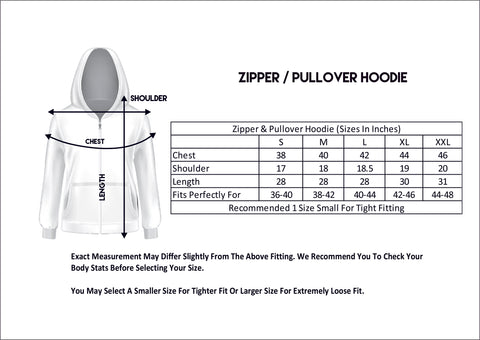 Hoodies and pullover sizechart Aesthetic Nation