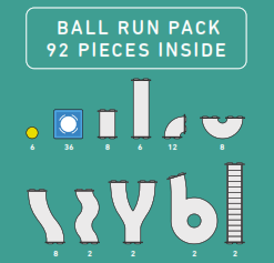 Connetix marble ball run inside pack