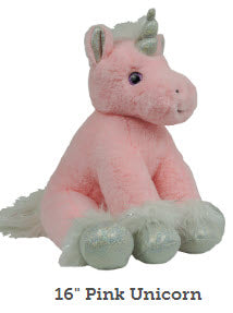 Pink unicorn horse heartbeat plush