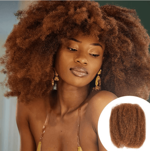 afro kinky bulk natural look brown hair color