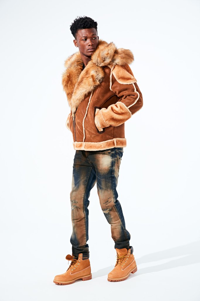 JORDAN CRAIG EL JEFE SHEARLING MOTO JACKET (WALNUT) – BLACK ERA ...