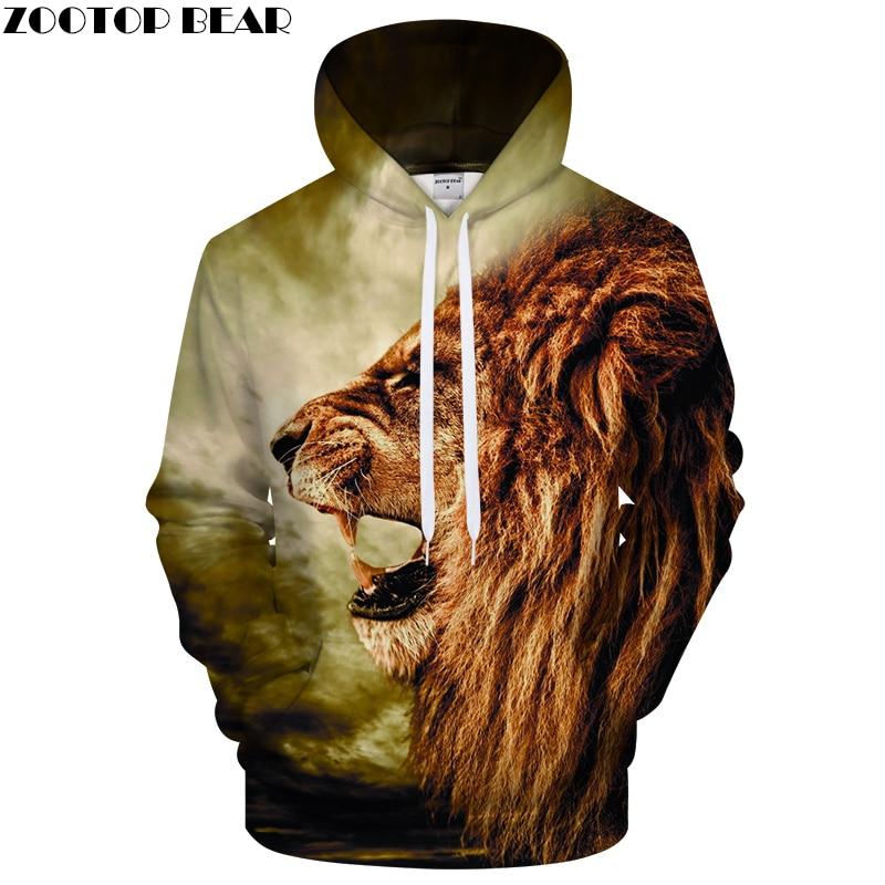 lion printed hoodies