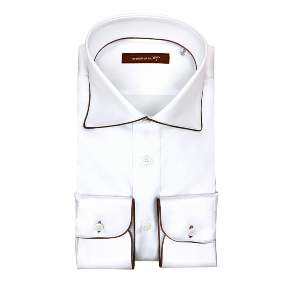 Dress Shirt with Black Piping Detail – House of Bijan