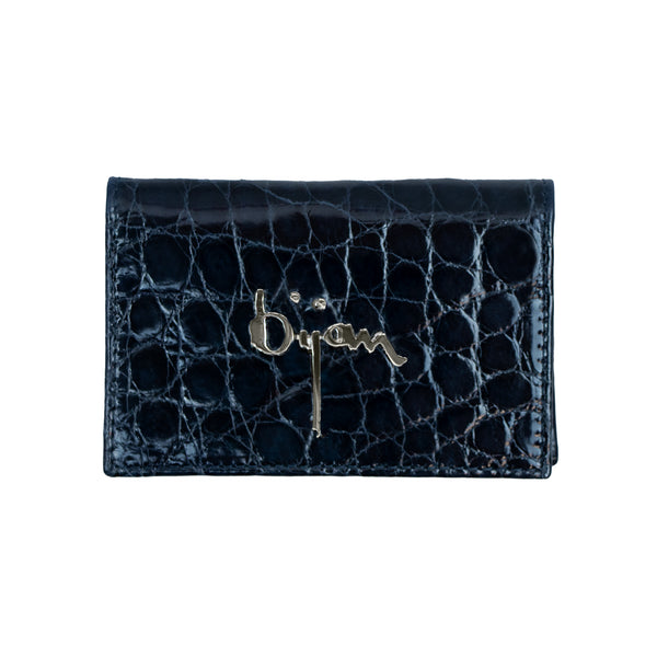 Card Wallet - Cobalt Blue Ostrich Leg